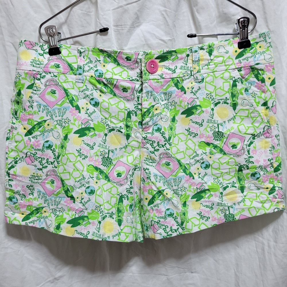 Lilly Pulitzer Originals Callahan Shorts Queen of Green Recycle Earth Day Size 6